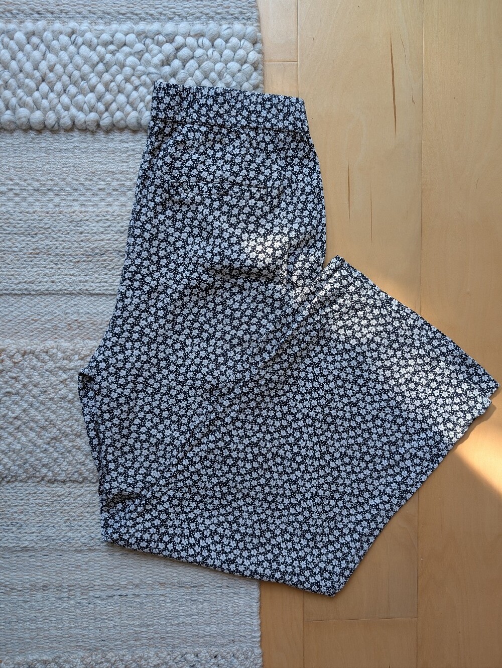 ICHI Wide Leg Ditsy Print Pants